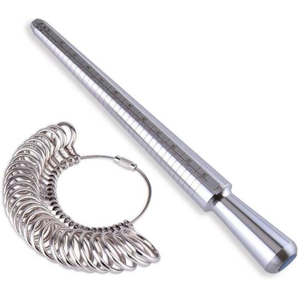 Aluminium Ring Sizer Mandrel and Stainless Iron Ring Sizer Guage Set - Picture 7 of 8